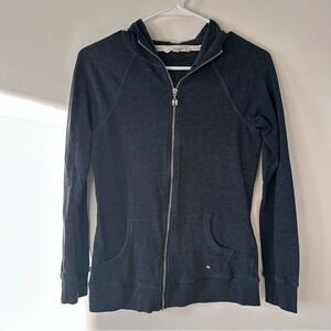 Victoria's Secret Charcoal and Gold Heart Zip-Up Hoodie Y2K